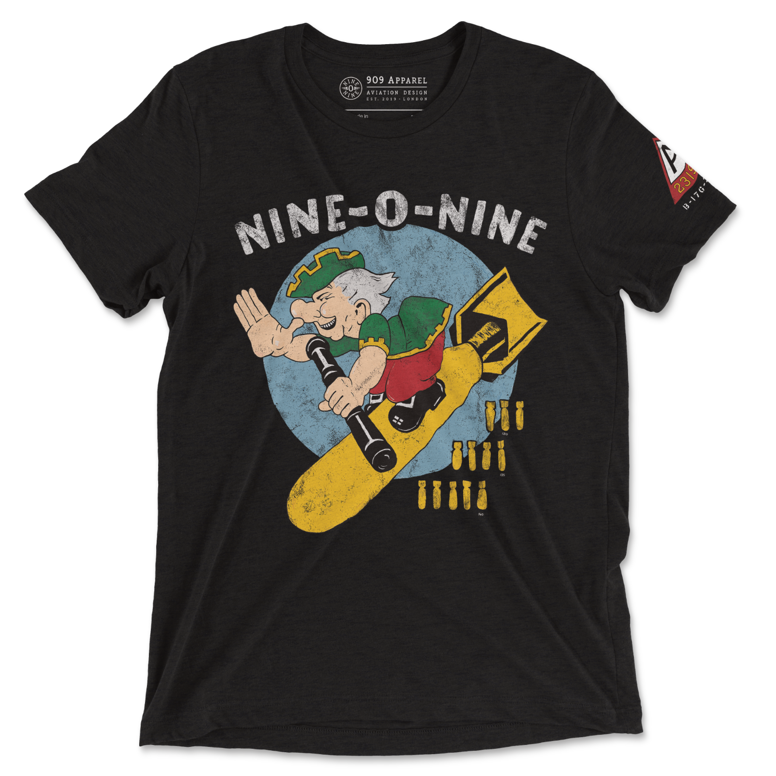 Nine-O-Nine Nose Art - World War 2 B-17 Flying Fortress T-Shirt by